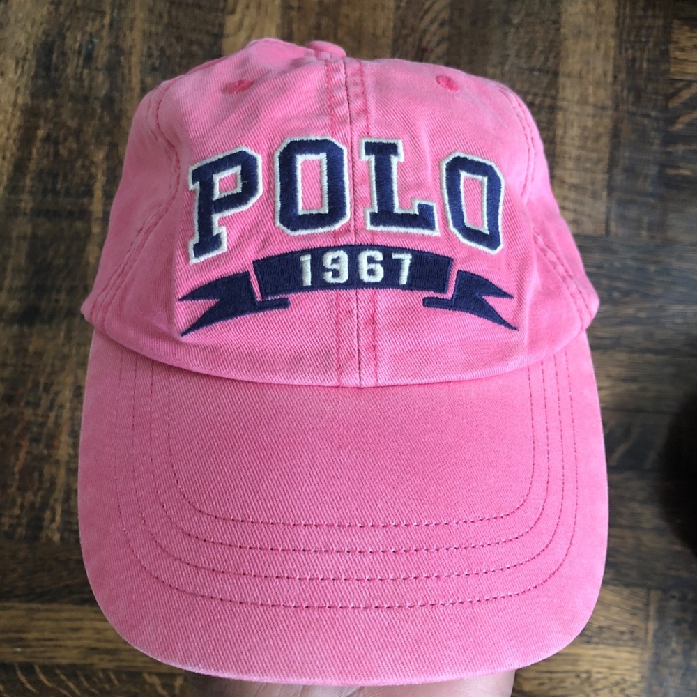 Polo Ralph Lauren Cap Pink Logo1967 Strapback One Size Faded Preppy Classic Fade